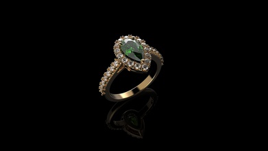 18k yellow gold emerald pear diamond ring jewelry silver sterling jewel wedding jewellery stone brilliant sapphire ruby apparel fashion beauty rings 3d print model - Mito3D