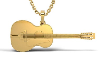 1912 jumbo Stella 12 cuerda 2 versiones oro plata colgante pendiente joyería joya guitarra instrumento música collar colgantes imprimible pájaro fuego metal 3d print model - Mito3D