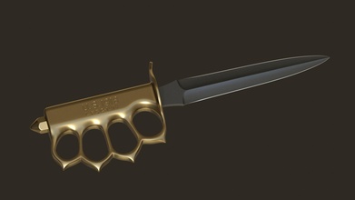 1918 marque tranchée couteau arme dague tranchant acier fer militaire chevalier lame bord coupe loisir diy main outils 3d print model - Mito3D