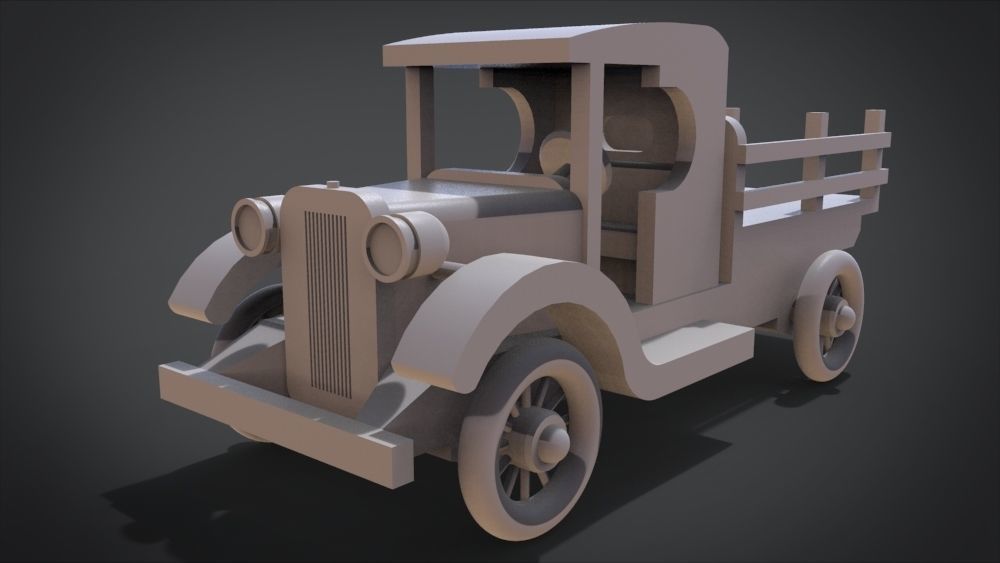 1920s tt wood toy truck games-toys kid kids play toys runner race speed cycle track tire wheel driven road interior luxury sports car racing child games 3D print model - Mito3D