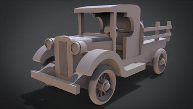 1920s tt wood toy truck games-toys kid kids play toys runner race speed cycle track tire wheel driven road interior luxury sports car racing child games 3d print model - Mito3D