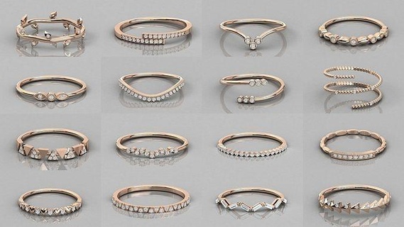 192 mulheres Casamento noivado banda 3dm stl render detalhe argolas solitário esterlina imprimível diamante anel platina brilhante jóia jóias prata joalheria delicado luz ouro branco 3d print model - Mito3D