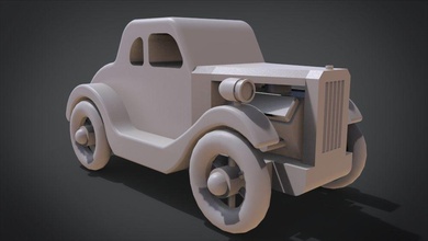 1935 five-window hot rod games-toys toy kid kids play toys runner race speed cycle tire driven road interior luxury sports car racing child games 3d print model - Mito3D