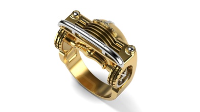 1950 chevy truck ring gold car signet metallic fashion silver men sterling jewelry rings 3d print model - Mito3D