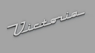 1955 1956 guado victoria script emblema decalcomania 3dprint passatempo Fai settore automobilistico 3d print model - Mito3D