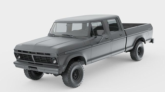 1973 1976 1978 ford f250 crewcab car automotive detailed realistic print 3d solid shell printing scale miniatures vehicles pickup hobby diy 3d print model - Mito3D