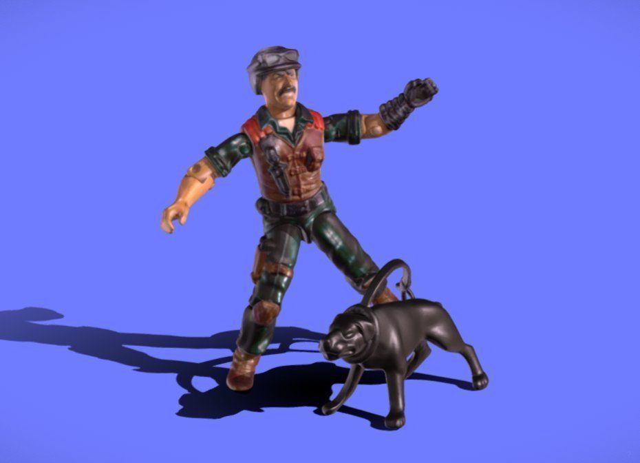 1984 gi joe mutt dog handler 3d taramak oyuncak şekil nostaljik tmnt 80s gök gürültüsü kedileri baş motu he adam gijoe oyunlar oyuncaklar 3D print model - Mito3D