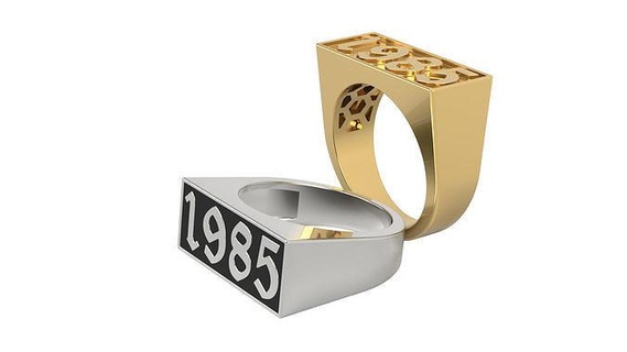 1985 bague ensemble autant Galerie Taille 5 9 us or argent imprimable gemme brillant bijoux anneaux cadeau heureux mode beauté platine carat diamant saphir 3d print model - Mito3D