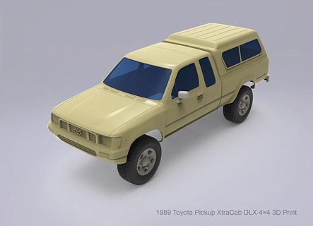 1989 Toyota ramasser voiture Japon véhicule xtracab 4x4 toyota1989 auto dlx 3dprint stl automobile loisir DIY 3d print model - Mito3D