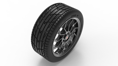 19 inch wheel -skagoe- rim tire car vehicle tyre auto automotive radial road hobby diy 3d print model - Mito3D