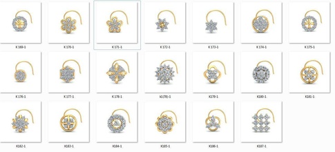 19 nosepins bulk collection 3dm stl print model jewelry womennosejewelery womennose jewellry gold platinum diamond ring white gem silver printable diamondnosepins goldnosepins sterling other 3d print model - Mito3D