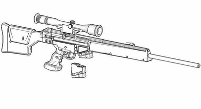 1 12 psg cecchino fucile figma 3dprint stampabile giocattolo figura modelkits modellino in scala Giochi giocattoli militare 3d print model - Mito3D