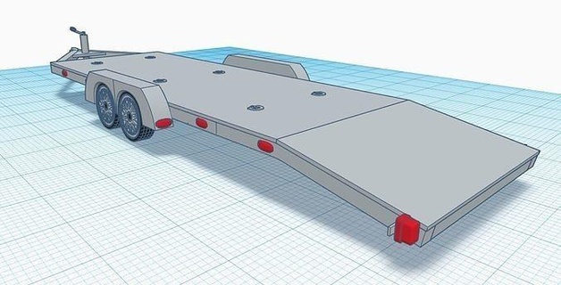 1 24 échelle Colombe queue ouvert voiture bande annonce transport courses modélisateur modèles loisir DIY 3d print model - Mito3D