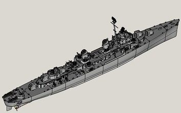1 48 fletcher sınıf yok edici rc model araç i̇kinci dünya savaşı savaş gemisi radyo kontrol hobi kendin yap torpido askeri donanma gemi 3dprinted bensworx tazı 3dprint 3d print model - Mito3D