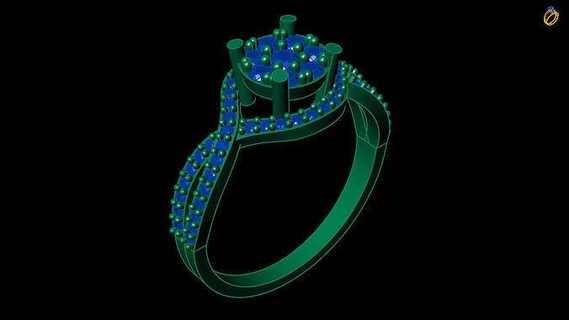 1 ct corona anillo 3d expediente stl diseño impresión joyería joya modelo impreso imprimible artístico Listo jewelcad anillos 3d print model - Mito3D
