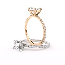 1 ct esmeralda anel de diamante noivado rodada o engajamento platina jóias printable brilhantes prata sterling brillant luxo anéis ouro acessório moda beleza 3d print model - Mito3D