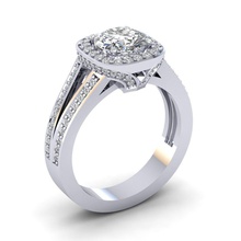 1 ct halo split shank jewelry 1ct splitshank engagement wedding fashion elegant rings 3d print model - Mito3D