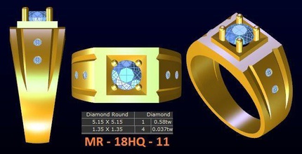 1 modelo diamante menring coreia 11 ouro jóias anel gem anéis 3d print model - Mito3D