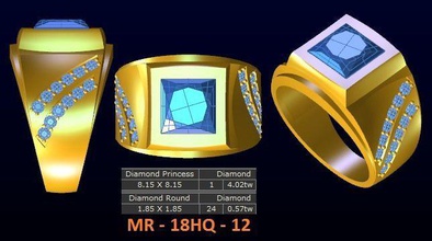 1 modelo diamante menring coreia 12 ouro jóias anel gem anéis 3d print model - Mito3D