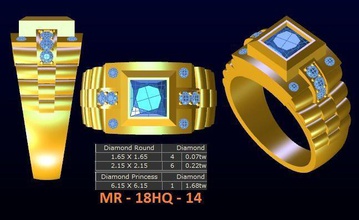 1 modelo diamante menring coreia 14 ouro jóias anel gem anéis 3d print model - Mito3D