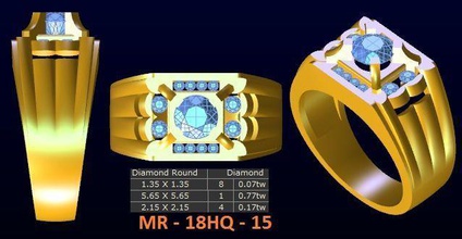 1 modell diamant menring korea 15 gold schmuck ring juwel ringe 3d print model - Mito3D