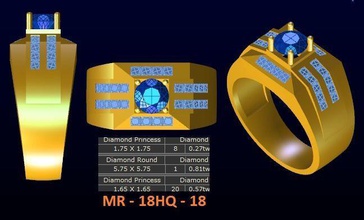 1 modèle de diamant menring la corée du 18 or bijoux l'anneau le anneau sud gem les anneaux 3d print model - Mito3D