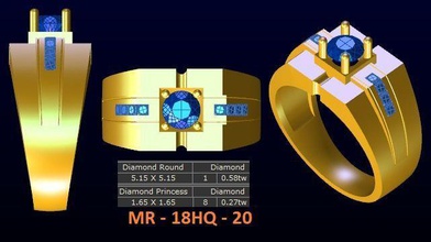 1 modell diamant menring korea 20 gold schmuck ring juwel ringe 3d print model - Mito3D