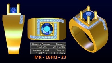 1 modello diamante menring corea 23 oro gioielleria squillare gemma anelli 3d print model - Mito3D