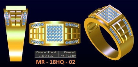 1 modelo diamante menring coreia 2 ouro jóias anel anéis 3d print model - Mito3D