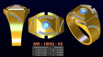 1 modell diamant menring korea 3 gold schmuck ring ringe 3d print model - Mito3D