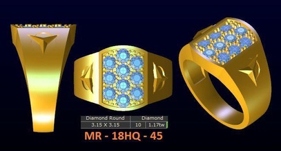 1 modelo diamante menring coreia 45 jóias gem ouro anel a do anéis 3d print model - Mito3D