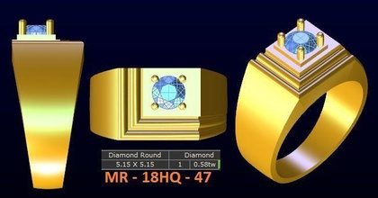 1 modell diamant menring korea 47 gold schmuck ring juwel ringe 3d print model - Mito3D