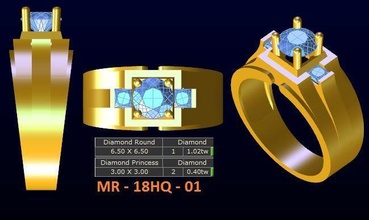1 modelo diamante menring corea oro joyería joya anillo anillos 3d print model - Mito3D