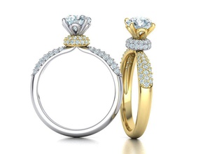 1ct anello di fidanzamento con diamante design unico 3dmodel gioielli solitario diamanti mossonaite giro stampabile anelli usa il canada israele europa messico brasile brillante regno unito 3d print model - Mito3D