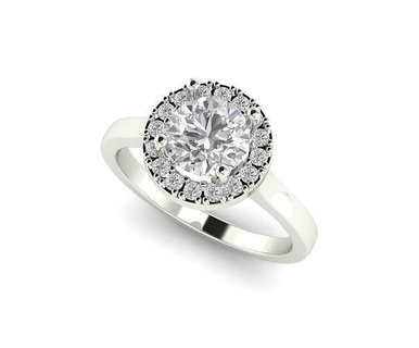 1ct RBC Diamant Heiligenschein Engagement Ring Schmuck Silber Juwel Hochzeit Weiß Gold brillant Mode Sterling druckbar Ringe 3d print model - Mito3D