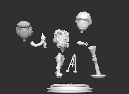 1sg little top 11c version mortar indirect fire army marine corps soldier collectable mlrs artillery art sculptures 3d print model - Mito3D