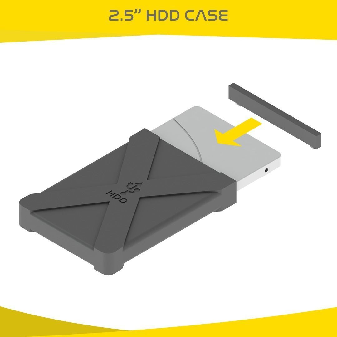 2 5 pulgada disco duro caso funda hdd difícil manejar sata usb convertidor recinto ssd pasatiempo bricolaje diy electrónica 3D print model - Mito3D