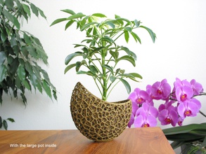 2 part essor capsule planteur conception art déco décor décoration fleur pot fleurs cadeau accueil maison biologique vase voronoi 3d print model - Mito3D
