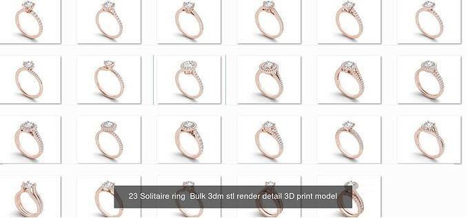 2000 Solitär Ring 3dm 3 4 Detail Bulk Sammlung Schmuck Ringe Frauenring Hochzeit wertvoll Diamant Engagement Verlobungsring Solitärring Gold Mode 3d print model - Mito3D