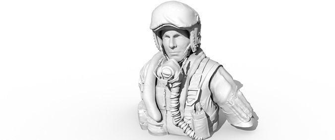 200mm raf piloto busto resina pasatiempo bricolaje diy 3d print model - Mito3D