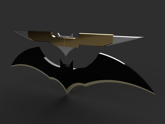2013 beware batman batarang 2 pack animation cgi prop replica cartoon wayne katana slade weapon gadget gold games toys 3d print model - Mito3D