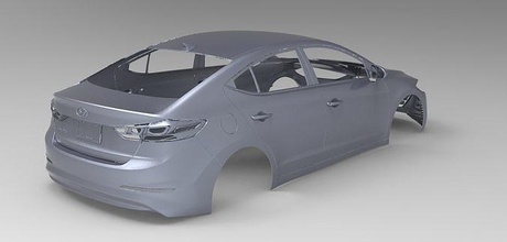 2017 Hyundai elantra 3d escaneado modelo pasatiempo bricolaje diy automotor 3d print model - Mito3D