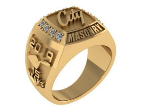 2019 barbra masonry ring diamond golden silver jewelry rings 3d print model - Mito3D