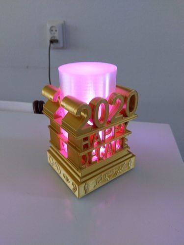 2020 mutlu onyıl Lamba yıl ortam ışık Sanat dekorasyon kendin yap proje ev dekor 3D print model - Mito3D