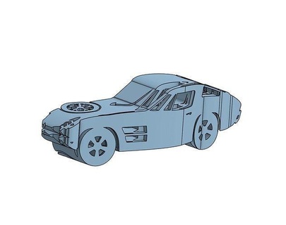2021 c8 corvette 1963 illusion impression voiture véhicule abstrait Raie 3dprint 3d art sculptures 3d print model - Mito3D