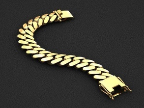 20 mm miami cuban link chain bracelet necklace monaco linkchain gold silver jewel jewellery jewelry 3dprint printable diamond chocker gem necklaces bracelets 3d print model - Mito3D