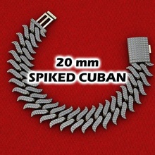 20 mm spillo cubano braccialetto or collana collegamento catena miami monaco linkchain oro argento gioiello gioielleria 3dprint diamante braccialetti collane chocker 3d print model - Mito3D