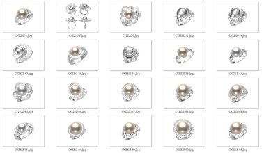 20 anelli di perle stampa 3d modello-lotto 1 gioielli disco platino preziosi lusso lucente fidanzamento oro argento brillante perla anello d'oro moda e bellezza gemma diamanti la sterlina 3d print model - Mito3D