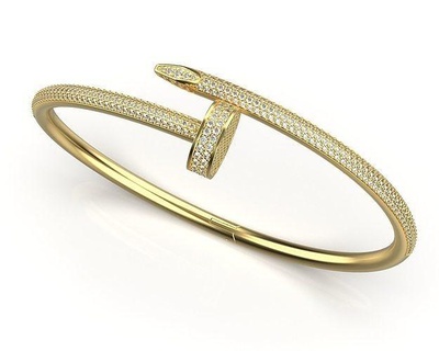 20 size bracelets nal gold jewellery diamond printable famous nail bracelet brilliant fashion beauty brand jewel popular ring silver gem jewelry 3dm 3d print model - Mito3D
