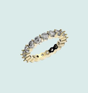20pt diamant éternité bague bijoux bande femme mariage engagement imprimable solitaire 39 anneaux Douane fabriqué 3d print model - Mito3D